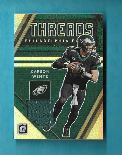 CARSON WENTZ 2020 DONRUSS OPTIC THREADS JERSEY PATCH SILVER PRIZM DTCW