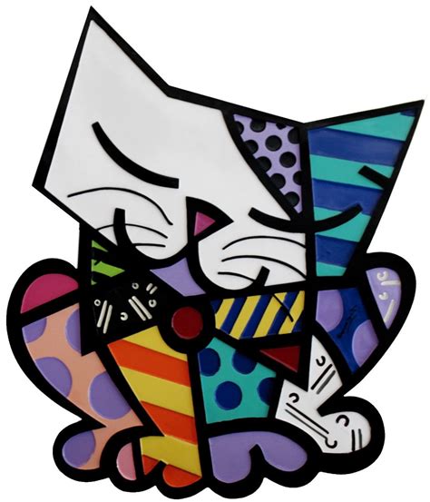 Romero Britto Big Cat Resina X X Cm Ass Peca Artofit