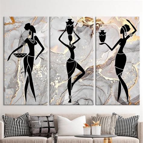 African Women Art Decor African Girl Canvas Wall Art Ethnic Etsy