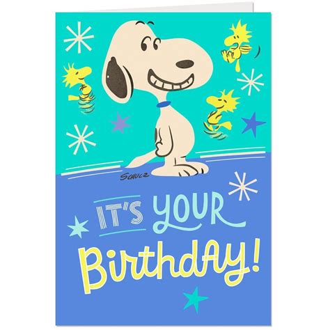 Peanuts® Snoopy And Woodstock Happy Dance Musical Birthday Card In 2020