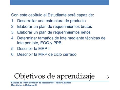 Planeación de requerimientos de materiales mrp PPT