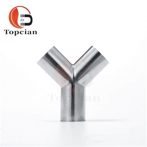 Stainless Steel Y Type Sanitary Mirror Welded Tee Joint