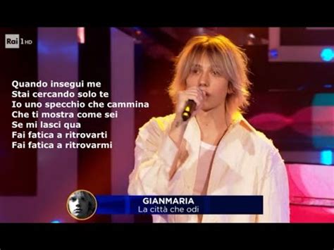 Gianmaria La città che odi TESTO LIVE AUDIO PHOTOS SANREMO