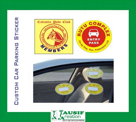 Custom Car Parking Permits Stickers Set Of 2 Pc