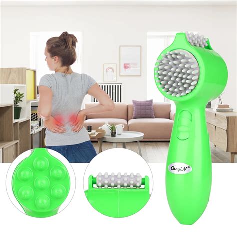 Usb Electric Handheld Massager Vibrating Roller Wheel Relax Tooth Comb Massage Body Neck Waist