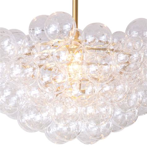 Bubbles Chandelier - Clear Natural Brass Bubble Chandelier, Metal Chandelier, Chandelier ...