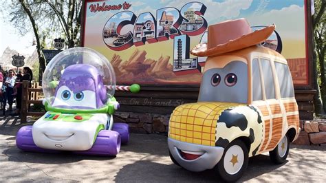 Buzz Lightyear And Woody Cars In Cars Land For Pixar Fest In Disney