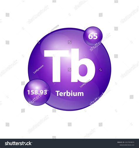 Terbium Tb Icon Structure Chemical Element Stock Vector Royalty Free