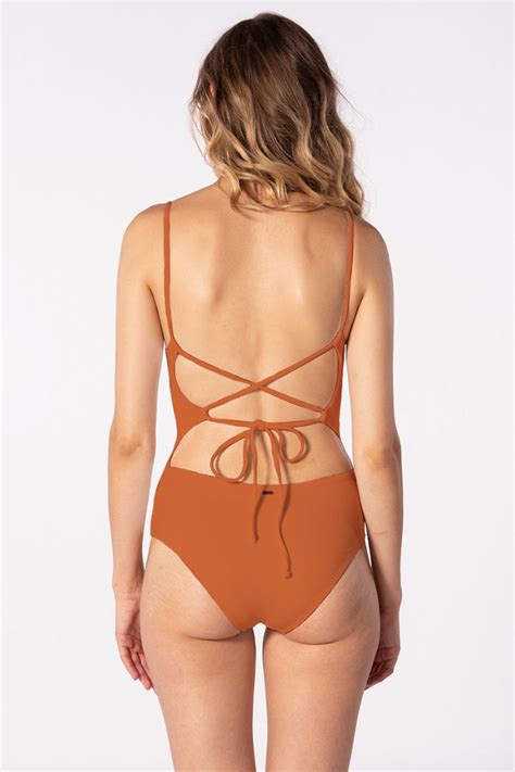 Rip Curl Modern Rib Recycled One Piece Bikini Ice Tea Buy Online