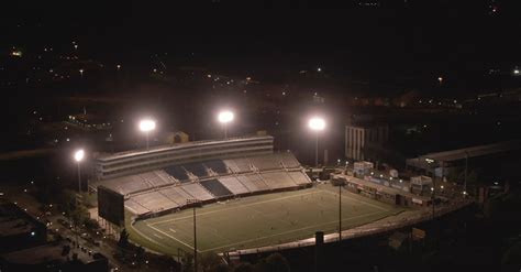 Aerial View Of A Soccer Field At NIght · Free Stock Video