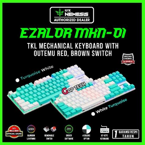 Nyk Nemesis MKN 01 MKN 01 EZALOR 87 Keys Mechanical Gaming Keyboard