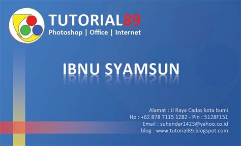 Cara Mudah Membuat Kartu Nama Dengan Photoshop Video Belajar