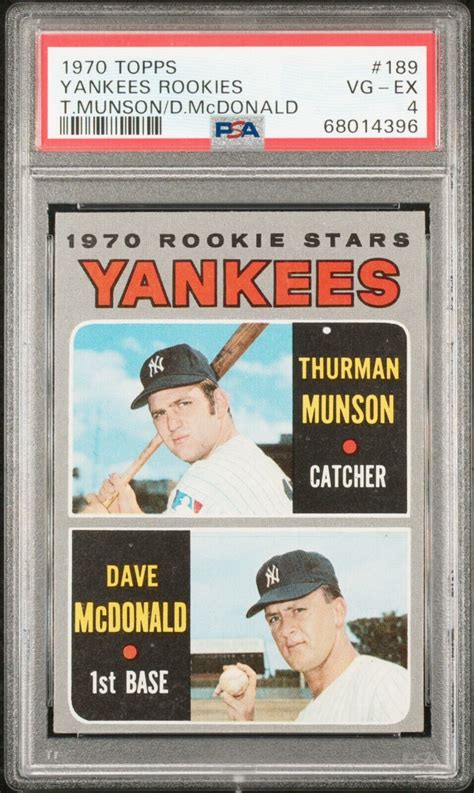 Topps Yankees Rookie Stars Thurman Munson Rc Psa