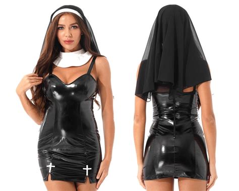 Latex Nun Sexy Nun Costume Sexy Cosplay Costume Etsy