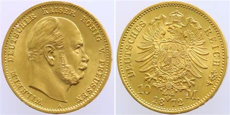 Preußen 10 Mark GOLD 1872 A Wilhelm I 1861 1888 prägefrisch