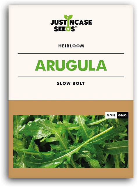 Justincase Seeds Arugula Seed Packet Slow Bolt Seeds For