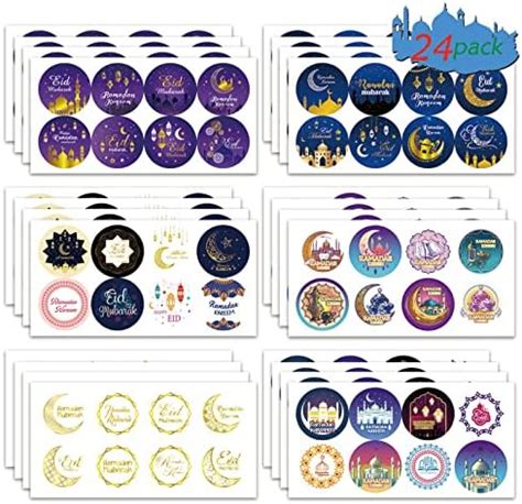 Amazon Howaf Pcs Eid Mubarak Stickers Ramadan Kareem Gift Tag