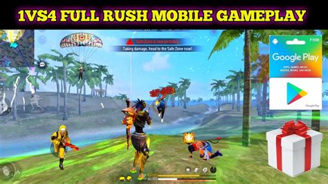 1VS4 FULL RUSH MOBILE GAMEPLAY FREE FIRE 4 FINGER GAMEPLAY SPECIAL