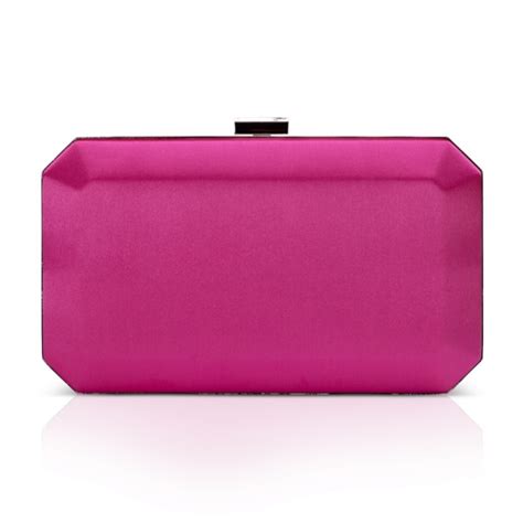 Perfect Bridal Ebony Fuchsia Satin Box Clutch Bag