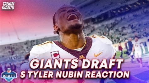 Giants Draft S Minnesota Tyler Nubin REACTION YouTube