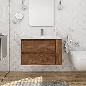 Amazon SSLine Modern 30 Inch Floating Bathroom Vanity With Sink