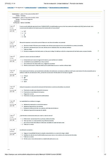 Test de evaluación Unidad didáctica 1 Revisión del intento 27 10 22