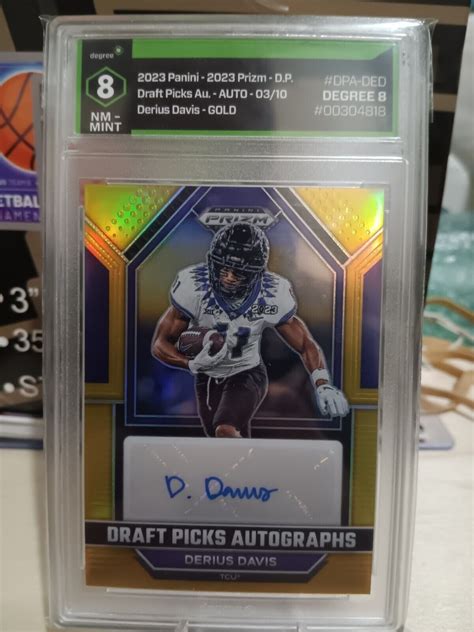 Derius Davis Panini Prizm Draft Picks Gold Prizm Rookie Rc Auto