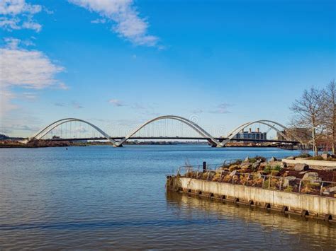 Sunny View Of The Frederick Douglass Memorial Bridge Editorial Image