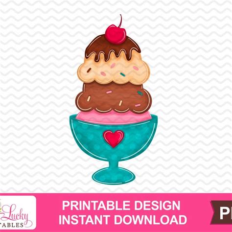 Ice Cream Sundae Clipart Etsy Canada