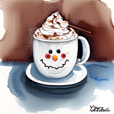 Hot Chocolate Mug With Whip Cream And Spoon Creative Fabrica