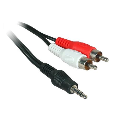 Câble adaptateur CA5JR Jack 3 5 mâle stéréo 2 RCA mâle Longueur 5m