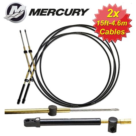 2 X 15ft 4 6m Mercury Mercruiser Gen1 Boat Throttle Control Cable Outboard Motor 731957017963 Ebay