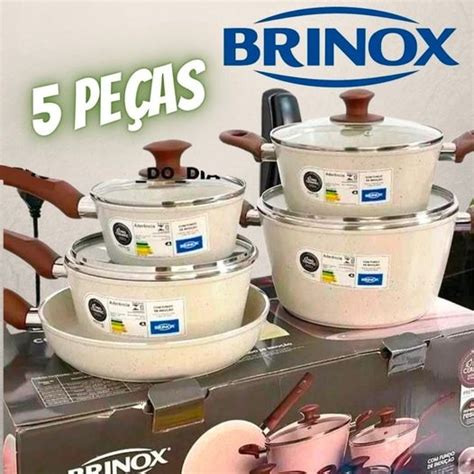 Jogo de Panelas Brinox Revestimento Cerâmico de Alumínio Vanilla 5