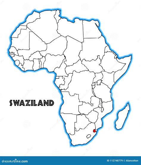 Swaziland Africa Map stock vector. Illustration of graphic - 112748779