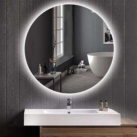 Round Led lumineux rétro éclairé Miroir salle de bains imagerie HD