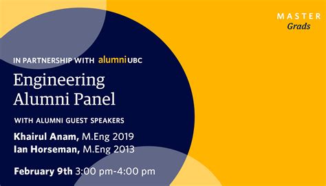 Master Grads Engineering Alumni Panel Ubc Okanagan Events Calendar