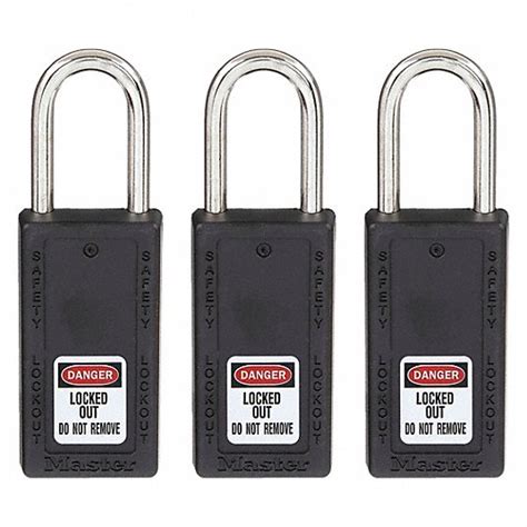 MASTER LOCK, Keyed Alike, Thermoplastic, Lockout Padlock - 6MCE3|411KAS3BLK - Grainger