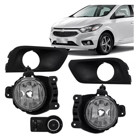 Kit Farol Milha Chevrolet Onix 2017 2018 2019 2020 Grade Preta