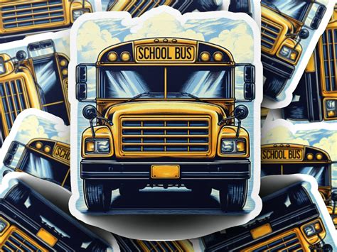 School Bus Sticker, Cute Bus Art, Perfect for Laptops and Backpacks ...