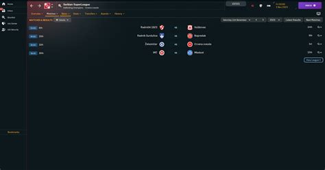 Serbian SuperLiga Real Fixtures for FM24 | FM Scout