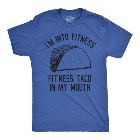 Mens Fitness Taco Funny T Shirt Humorous Gym Mexican Food Tee For Guys