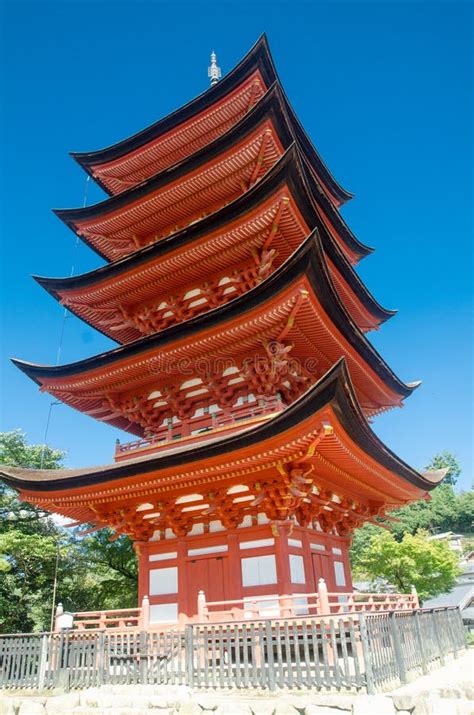 Five Storied Pagoda Gojunoto At Miyajima Island Stock Image Image