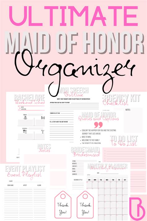 Best Maid Of Honor Planner Out There Printable And Fillable Bridal