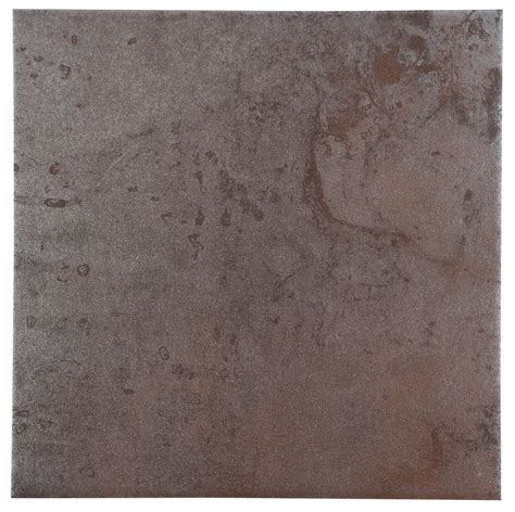 Metallic Grey Copper Effect Patterned Porcelain Floor Tile Pack Of 16 L300mm W300mm