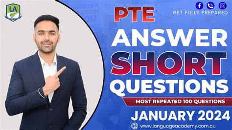 PTE Speaking Answer Short Questions January 2024 Exam Predictions