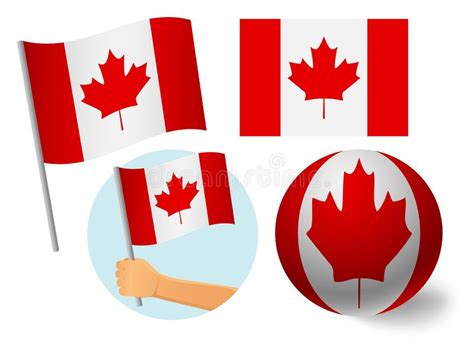 Grupo Do Cone Da Bandeira De Canad Ilustra O Stock Ilustra O De