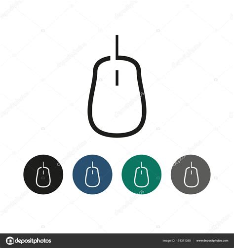 Computer Mouse Outline Graphic Illustration Stock Vector Image by ...