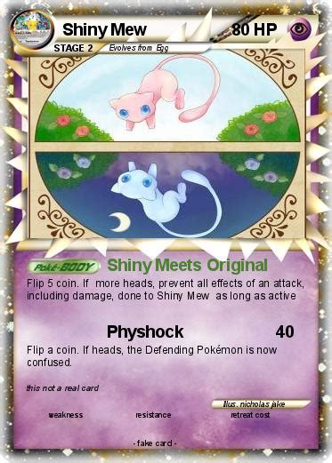 Pokémon Shiny Mew 100 100 - Shiny Meets Original - My Pokemon Card