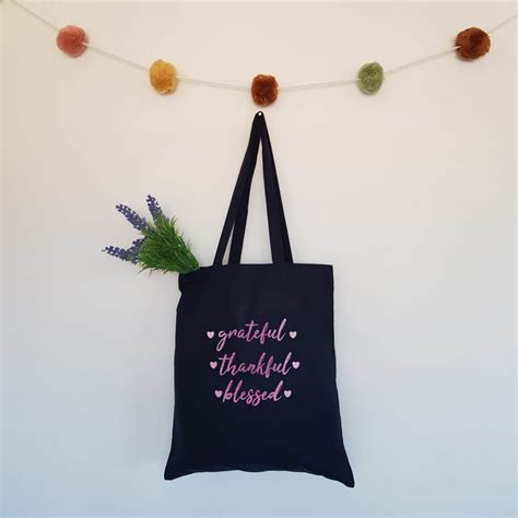 Grateful Thankful Blessed Tote Bag Ebay