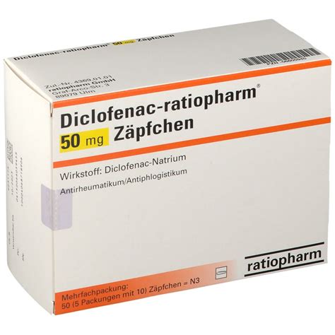 Diclofenac Ratiopharm 50 Mg Zäpfchen Apothekenvergleich Apomiode